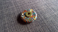 Large fordite brass button handmade turned upcycled