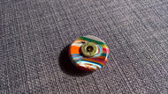 Large fordite brass button handmade turned upcycled