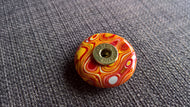 Large fordite brass button handmade turned upcycled