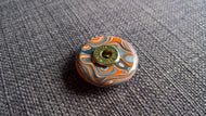Large fordite brass button handmade turned upcycled