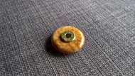Large wooden Mallee burl brass button handmade turned upcycled