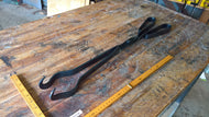 Fire tongs Heavy weight forged wrought iron blacksmith handmade rustic designer poker tool