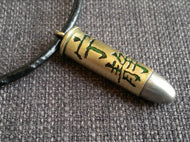 Serenity bullet necklace chinese kanji characters firefly green