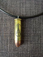 Paris peace symbol real bullet necklace