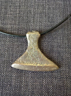 Viking norse large axe pendant necklace hand cast bronze tribal