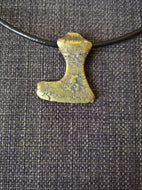 Viking norse small axe pendant necklace hand cast bronze tribal