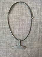 Large Thors hammer mjolnir pendant necklace hand forged iron norse