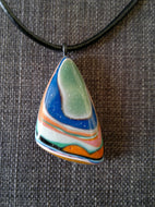 Statement pendant necklace fordite / detroit agate cabochon