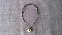 Round statement pendant necklace fordite / detroit agate cabochon