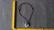 Round statement pendant necklace fordite / detroit agate cabochon