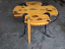 Coffee table rustic industrial steampunk wood forged iron handmade metal legs