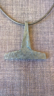 Larg Thors hammer mjolnir pendant necklace hand forged iron goth pagan