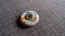 Large fordite brass button handmade turned upcycled