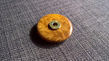Supper large wooden Mallee burl brass button handmade turned upcycled