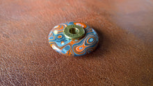 Large fordite brass button handmade turned upcycled