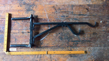 short 2 hook fireplace crane hearth cooking rustic restoration colonial blacksmith handmade fire iron