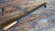 fire poker forged iron mallee burl wood handle blacksmith handmade twist rustic designer