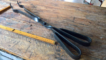 Fire tongs Heavy weight forged wrought iron blacksmith handmade rustic designer poker tool