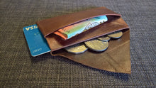 Rustic swaggie minimalist wallet coin pouch billfold purse kangaroo leather handmade full grain