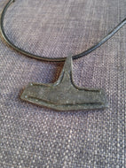 Larg Thors hammer mjolnir pendant necklace hand forged iron goth pagan