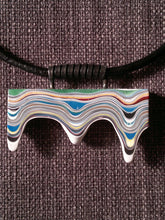 Large double sided statement pendant necklace fordite / detroit agate