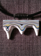 Large double sided statement pendant necklace fordite / detroit agate