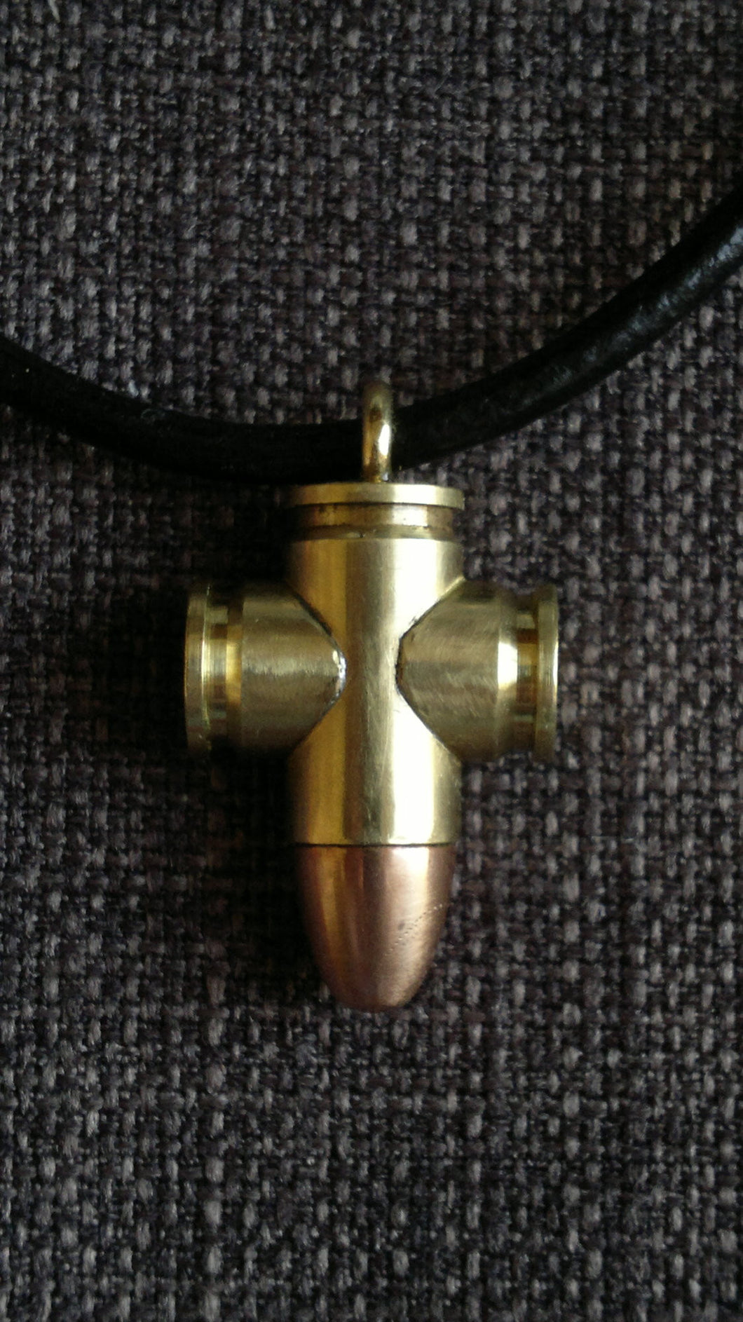 Real 9mm Bullet pendant necklace crucifix cross Christian goth punk