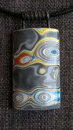 large double sided statement pendant necklace fordite / detroit agate