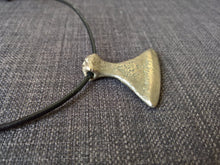 Viking norse large axe pendant necklace hand cast bronze tribal