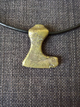 Viking norse small axe pendant necklace hand cast bronze tribal