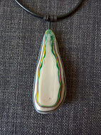 statement pendant necklace fordite / detroit agate cabochon