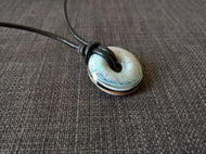 Statement pendant necklace fordite / detroit agate cabochon