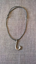 large hei matau fish hook pendant necklace hand cast bronze tribal