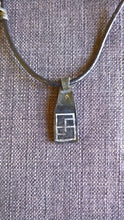 Hinduism inlaid silver pendant necklace