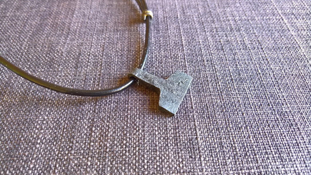 Thors hammer mjolnir pendant necklace hand forged iron goth pagan
